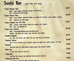 Takohachi Japanese menu