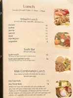 Ninja Sushi And Hibachi menu
