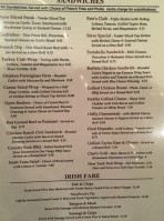 Davey's Irish Pub menu