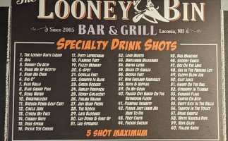 Looney Bin menu