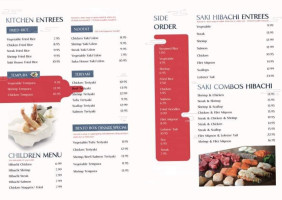 Saki Hibachi And Steak House menu