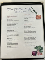 Blue Willow Cafe menu