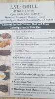 Lnl Grill menu