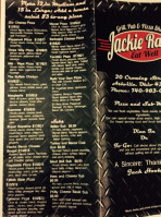 Jackie Ray's Grill menu