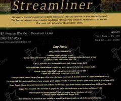 Streamliner Diner menu