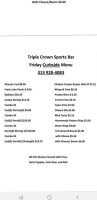 Triple Crown Sports menu