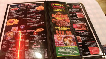 Manny's Original Chophouse- Lakeland menu
