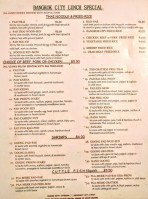 Bangkok City menu