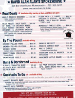 David Alan Alan's Smokehouse Saloon menu