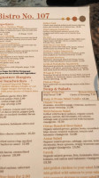 Bistro 107 menu