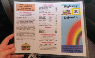 Highway 30 Drive In menu