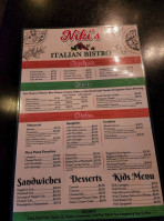 Niki's Italian Bistro Iii menu