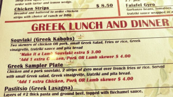 Time Out Greek American menu