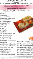 Sushi House Incorporated menu