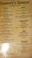 Toomey's Tavern menu