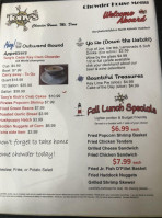 Tonys Clam Chowder Seafood menu