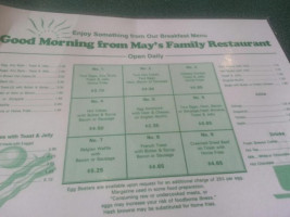 Mays Family menu