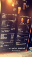 Starbucks Reserve menu