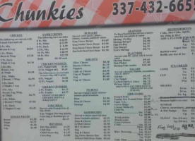 Chunkie's Drive Inn menu