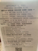 Wayside Bakery Creamery menu