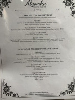 Alyonka Russian Cuisine menu