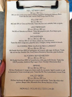 Hudson Valley Brewery menu