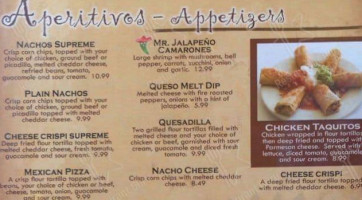 Mr. Jalapenos menu
