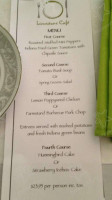Limestone Cafe menu