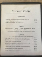 Corner Table menu