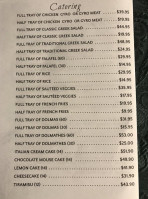 Elsa's Greek Grill menu