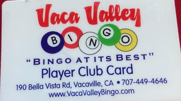 Vaca Valley Bingo inside