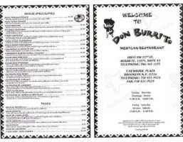 Don Burrito menu