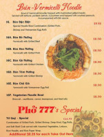 Pho 777 menu