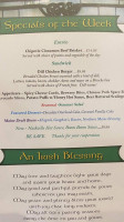 Irish Pub menu