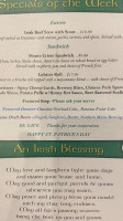 Irish Pub menu