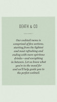 Death Co Denver menu