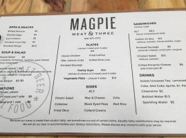 Magpie Meat Three menu