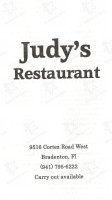 Judy's menu
