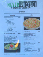 Never Phoget A Taste Of Vietnam food