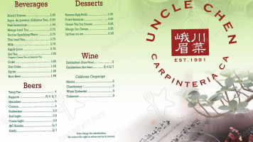 Uncle Chen menu