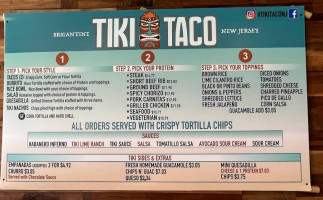 Tiki Taco menu