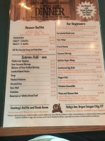 Ruby's Inn Cowboy's Buffet Steak Room menu