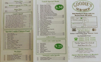 Goodies menu