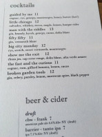 The Dapper Goose menu