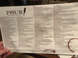Pour Wine Bistro menu
