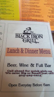The Black Iron Grill menu