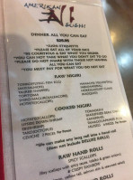 Amerikan Ni Sushi menu