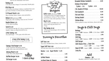 Tommy's All American Burgers menu