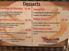 Fiesta Mexicana menu