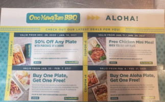 Ono Hawaiian Bbq menu